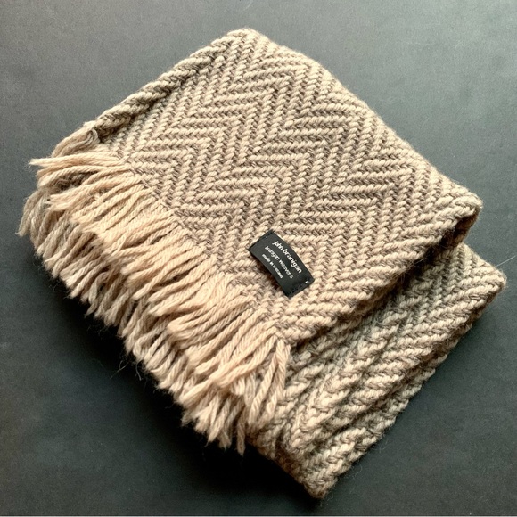 i r i s h :: John Branigan Earthy Irish Long Herringbone Wool Knit Scarf - Picture 7 of 10